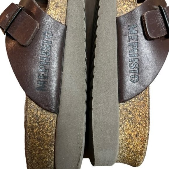 MEPHISTO Helen Sandals Dark Brown Leather Women Size 38 - Picture 7 of 11